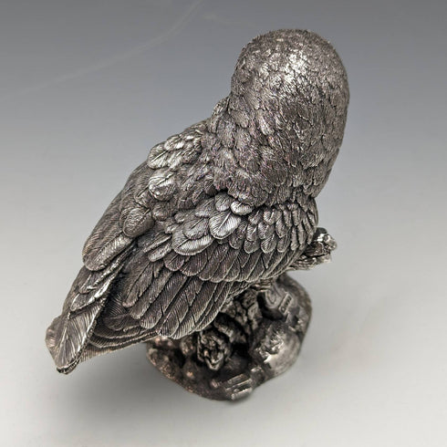 UK Country Artists Owl Sterling Silver Sculpture Figurine